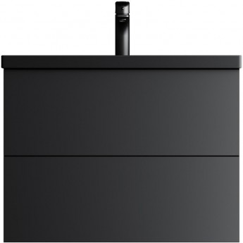 База под раковину AM.PM GEM подвесная, 75 см, 2 ящика push-to-open, цвет: черный матовый M90FHX07522BM