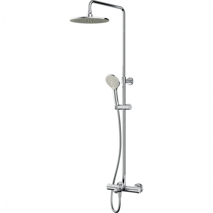 Душевая система AM.PM SPIRIT V2.0 смеситель для ванны/душа с термостатом, верхний душ, ручной душ, душевая штанга F0750A522