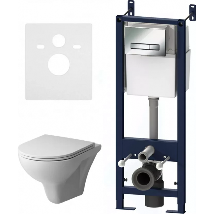 Комплект инсталляции AM.PM Start IS30201.901700 с кнопкой Start S и подвесным унитазом Gem FlashClean IS30251.901700