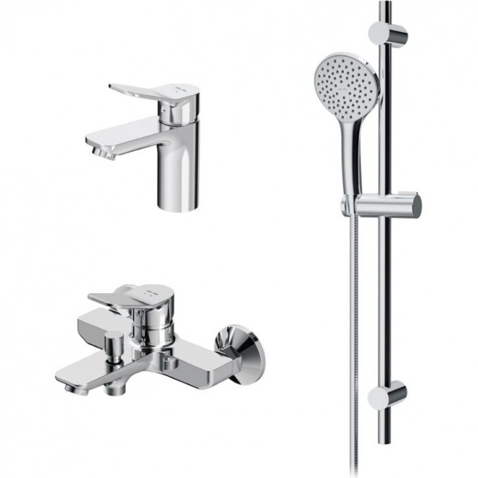 Набор 3в1 AM.PM X-JOY смеситель для умывальника, смеситель для ванны и душа, душевой комплект F40985A00