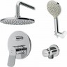 Набор AM.PM X-JOY TOUCHREEL: нажимной см-ль д/в/душа, верхний душ 220 мм, держатель д/верхн.душа, душ.набор (ручн.душ, 120 мм, 3 режима), хром FP85A1RH20