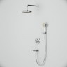 Набор AM.PM X-JOY TOUCHREEL: нажимной см-ль д/в/душа, верхний душ 220 мм, держатель д/верхн.душа, душ.набор (ручн.душ, 120 мм, 3 режима), излив на ванну, хром, шт. FP85A10020