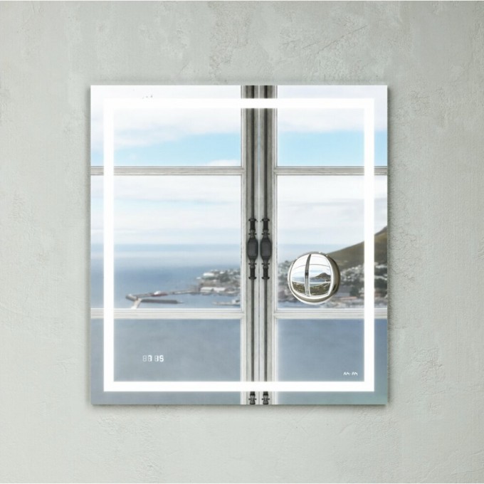 Универсальное зеркало с контурной Led-подсветкой, часами и косметическим зеркалом 65 AM.PM M93AMOX0653WG