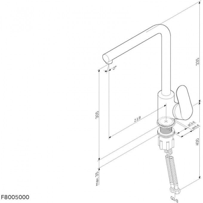 Смеситель для кухни am pm like f8005000